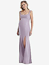 Front View Thumbnail - Lilac Haze Wide Strap Square Neck Maternity Trumpet Gown