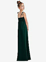 Rear View Thumbnail - Evergreen Tie Shoulder Empire Waist Junior Bridesmaid Dress