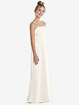 Side View Thumbnail - Ivory Tie Shoulder Empire Waist Junior Bridesmaid Dress