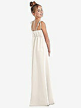 Rear View Thumbnail - Ivory Tie Shoulder Empire Waist Junior Bridesmaid Dress