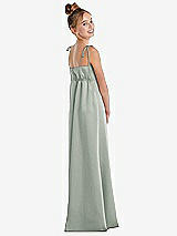 Rear View Thumbnail - Willow Green Tie Shoulder Empire Waist Junior Bridesmaid Dress