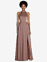 Front View Thumbnail - Sienna Stand Collar Cutout Tie Back Maxi Dress with Front Slit