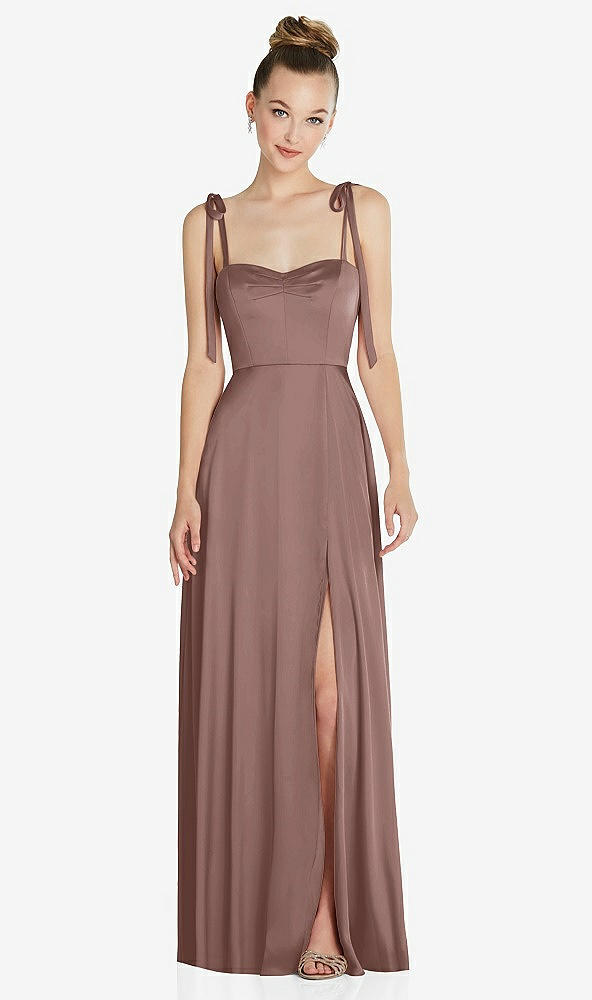 Front View - Sienna Tie Shoulder A-Line Maxi Dress with Pockets