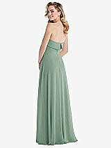 Rear View Thumbnail - Seagrass Cuffed Strapless Maxi Dress with Front Slit