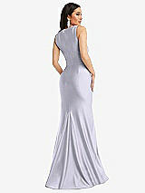 Rear View Thumbnail - Silver Dove Square Neck Stretch Satin Mermaid Dress with Slight Train