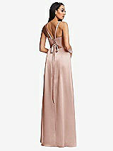 Rear View Thumbnail - Toasted Sugar Lace Up Tie-Back Corset Maxi Dress with Front Slit