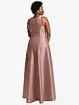 Alt View 3 Thumbnail - Neu Nude Boned Corset Closed-Back Satin Gown with Full Skirt and Pockets