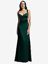 Front View Thumbnail - Evergreen Framed Bodice Criss Criss Open Back A-Line Maxi Dress