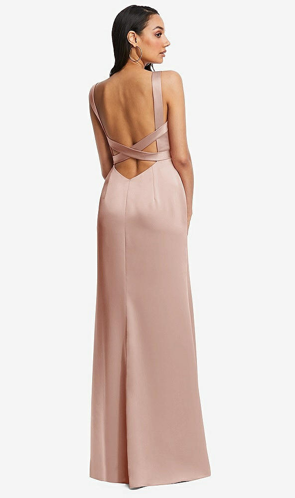 Back View - Toasted Sugar Framed Bodice Criss Criss Open Back A-Line Maxi Dress