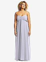 Front View Thumbnail - Silver Dove Strapless Empire Waist Cutout Maxi Dress with Covered Button Detail