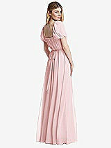 Rear View Thumbnail - Ballet Pink Regency Empire Waist Puff Sleeve Chiffon Maxi Dress