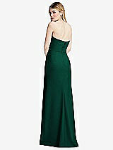 Alt View 3 Thumbnail - Hunter Green Strapless Pleated Faux Wrap Trumpet Gown with Front Slit