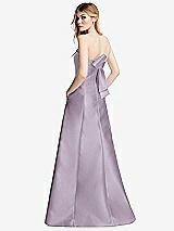Side View Thumbnail - Lilac Haze Strapless A-line Satin Gown with Modern Bow Detail