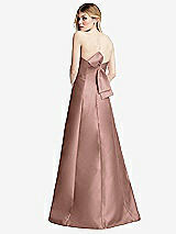 Front View Thumbnail - Neu Nude Strapless A-line Satin Gown with Modern Bow Detail