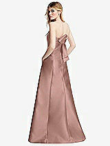 Side View Thumbnail - Neu Nude Strapless A-line Satin Gown with Modern Bow Detail