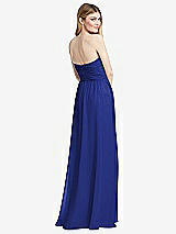 Rear View Thumbnail - Cobalt Blue Shirred Bodice Strapless Chiffon Maxi Dress with Optional Straps