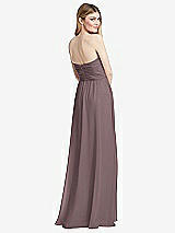 Rear View Thumbnail - French Truffle Shirred Bodice Strapless Chiffon Maxi Dress with Optional Straps