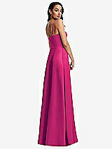 Rear View Thumbnail - Think Pink Bustier A-Line Maxi Dress with Adjustable Spaghetti Straps