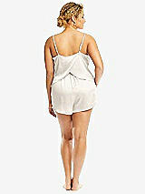Alt View 2 Thumbnail - Ivory Whisper Satin Lounge Shorts with Pockets