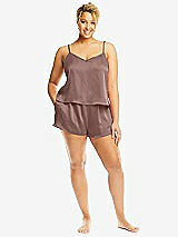 Alt View 1 Thumbnail - Sienna Whisper Satin Lounge Shorts with Pockets