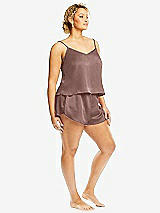 Side View Thumbnail - Sienna Whisper Satin Lounge Shorts with Pockets
