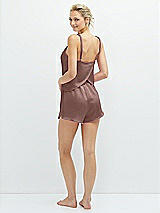 Rear View Thumbnail - Sienna Whisper Satin Lounge Shorts with Pockets