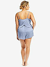 Alt View 2 Thumbnail - Sky Blue Whisper Satin Lounge Shorts with Pockets