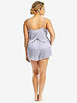Alt View 2 Thumbnail - Silver Dove Whisper Satin Lounge Shorts with Pockets