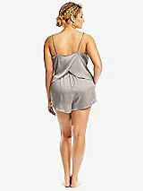 Alt View 2 Thumbnail - Taupe Whisper Satin Lounge Shorts with Pockets