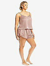 Side View Thumbnail - Toasted Sugar Whisper Satin Lounge Shorts with Pockets