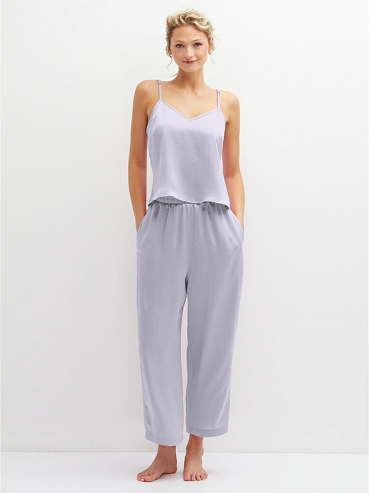 Front View - Silver Dove Whisper Satin Wide-Leg Lounge Pants with Pockets
