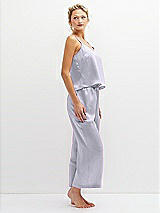 Side View Thumbnail - Silver Dove Whisper Satin Wide-Leg Lounge Pants with Pockets