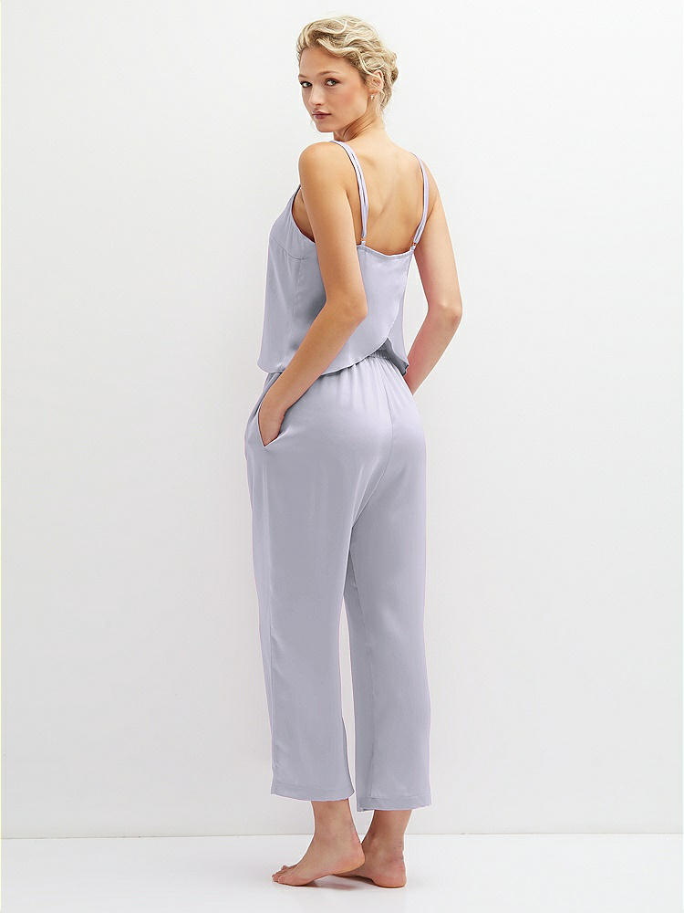 Back View - Silver Dove Whisper Satin Wide-Leg Lounge Pants with Pockets
