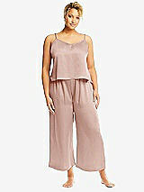 Alt View 1 Thumbnail - Toasted Sugar Whisper Satin Wide-Leg Lounge Pants with Pockets
