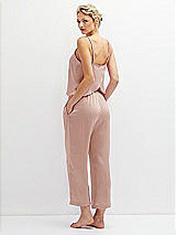 Rear View Thumbnail - Toasted Sugar Whisper Satin Wide-Leg Lounge Pants with Pockets
