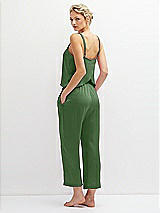 Rear View Thumbnail - Vineyard Green Whisper Satin Wide-Leg Lounge Pants with Pockets