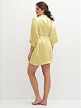 Rear View Thumbnail - Pale Yellow Short Whisper Satin Robe