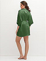 Rear View Thumbnail - Vineyard Green Short Whisper Satin Robe