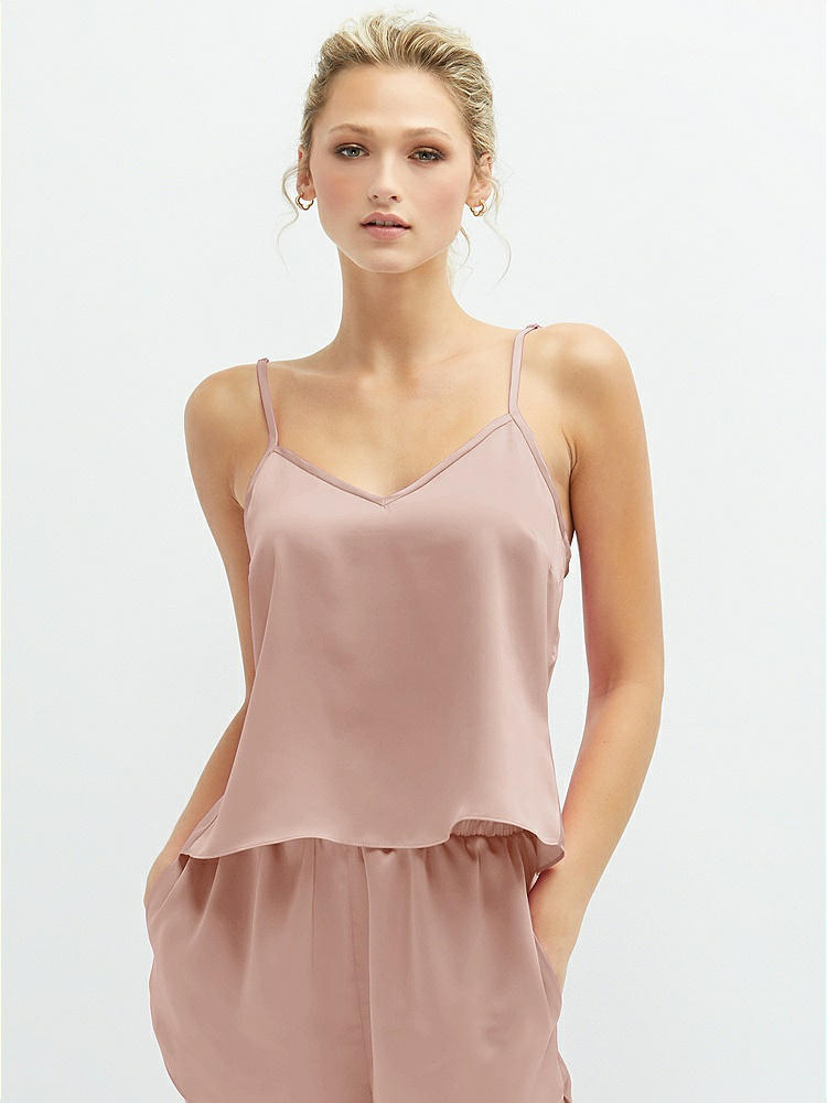 Front View - Toasted Sugar Split Back Whisper Satin Cami Top