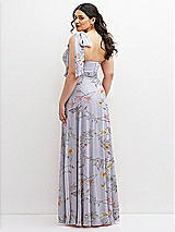 Alt View 3 Thumbnail - Butterfly Botanica Silver Dove Chiffon Convertible Maxi Dress with Multi-Way Tie Straps