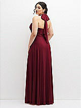 Rear View Thumbnail - Burgundy Chiffon Convertible Maxi Dress with Multi-Way Tie Straps