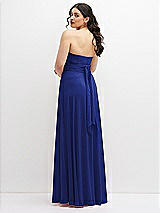 Alt View 6 Thumbnail - Cobalt Blue Chiffon Convertible Maxi Dress with Multi-Way Tie Straps