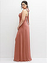 Side View Thumbnail - Desert Rose Chiffon Convertible Maxi Dress with Multi-Way Tie Straps