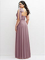Alt View 3 Thumbnail - Dusty Rose Chiffon Convertible Maxi Dress with Multi-Way Tie Straps