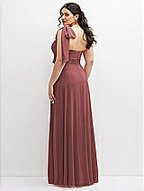 Alt View 3 Thumbnail - English Rose Chiffon Convertible Maxi Dress with Multi-Way Tie Straps