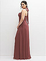 Side View Thumbnail - English Rose Chiffon Convertible Maxi Dress with Multi-Way Tie Straps