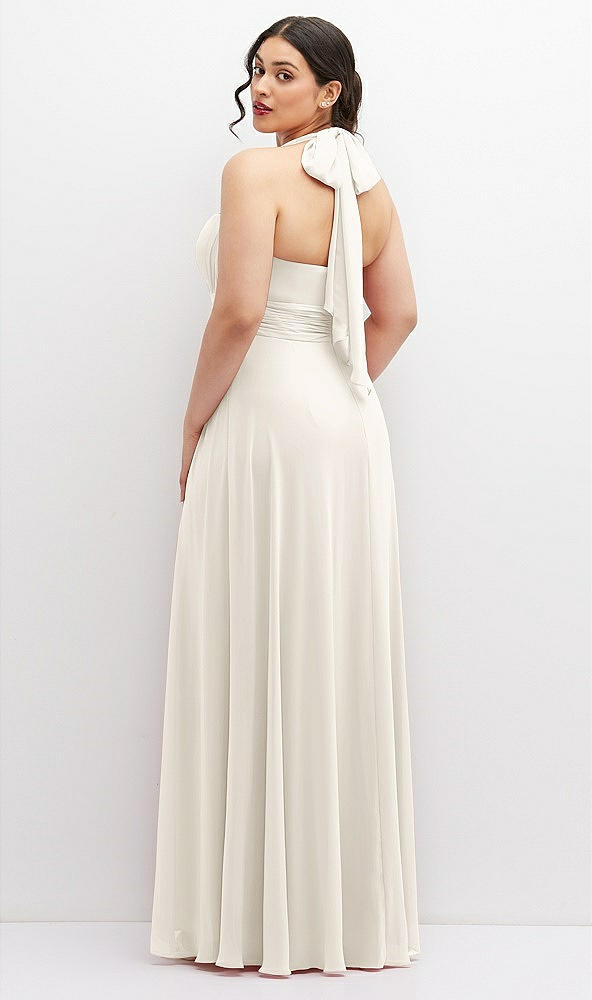 Back View - Ivory Chiffon Convertible Maxi Dress with Multi-Way Tie Straps