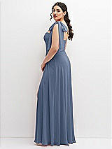 Alt View 2 Thumbnail - Larkspur Blue Chiffon Convertible Maxi Dress with Multi-Way Tie Straps