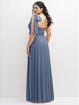 Alt View 3 Thumbnail - Larkspur Blue Chiffon Convertible Maxi Dress with Multi-Way Tie Straps