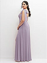 Alt View 2 Thumbnail - Lilac Haze Chiffon Convertible Maxi Dress with Multi-Way Tie Straps